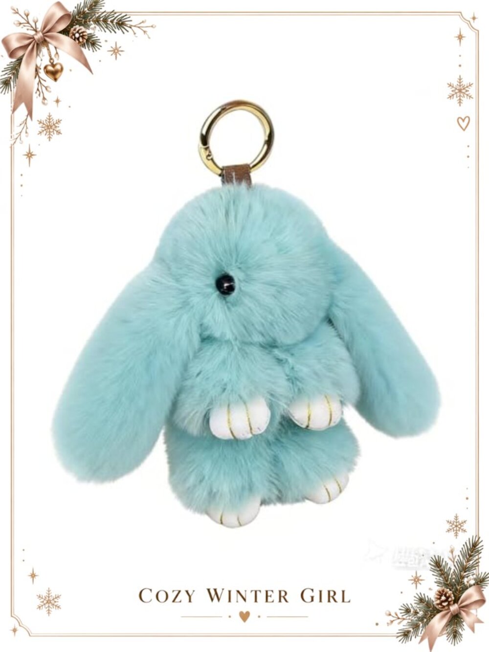 Fluffy Bunny Keychain Artificial Fur Bag Charm Purse Accessory